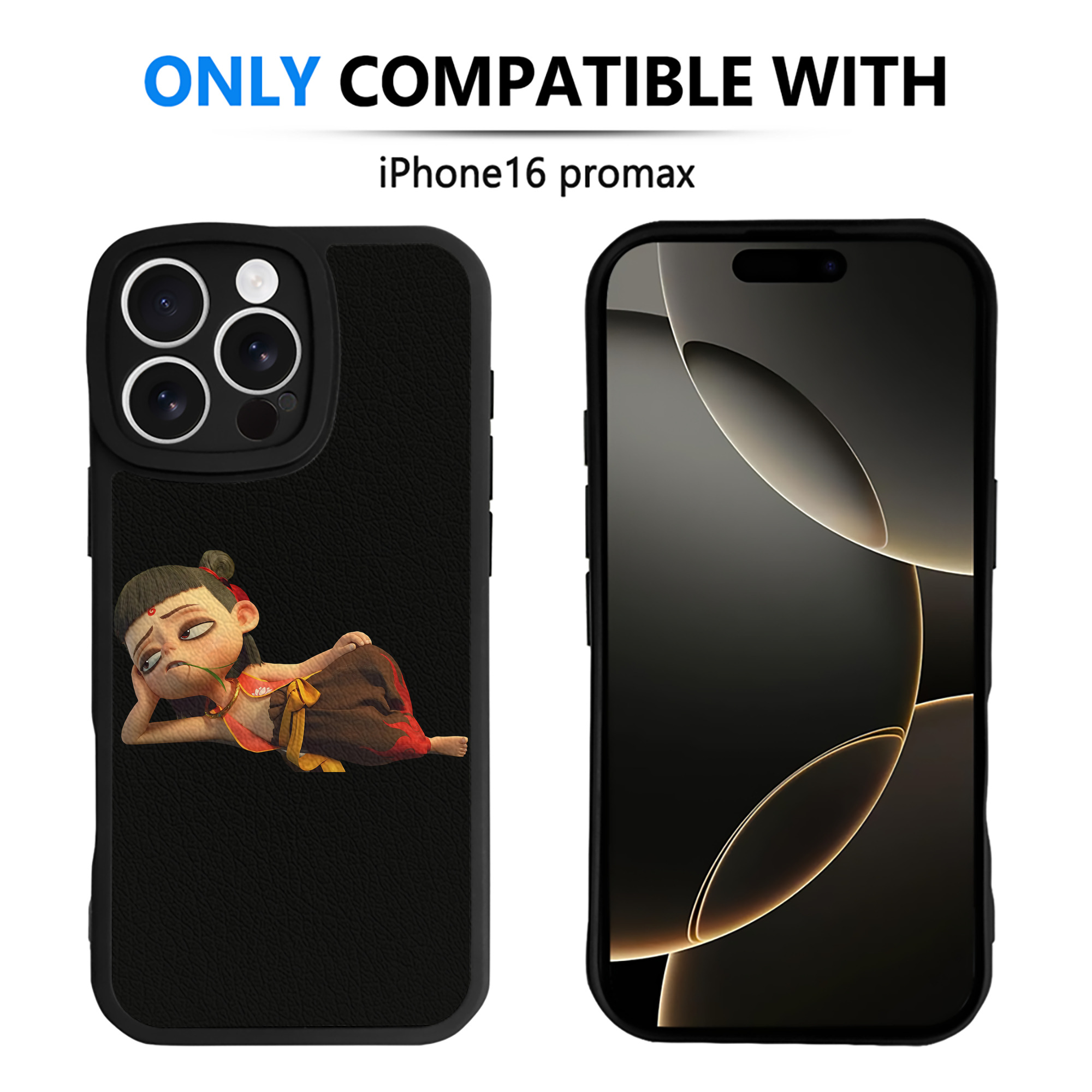 （画像用） Ne Zha 2 ナタ 魔童の大暴れ 【iPhone 16シリーズ対応】シリコンスマホケース（レザー調） 材質：シリコン